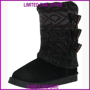 Mid Calf Boots with Faux Fur Lining, Durable TPR Sole, Flat Heel